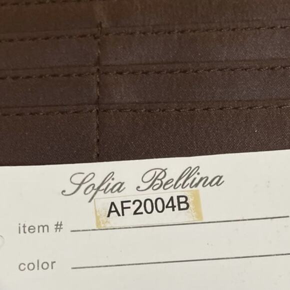 Sofia Bellina Brown Leather Wristlet Wallet Supple Leather Multi Slot & Pocket - Picture 9 of 11